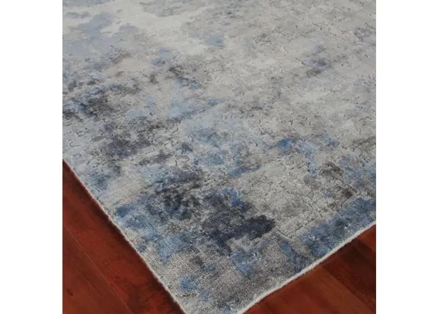 Reflections Bamboo hand-loomed Rug - Silver/Blue - Exquisite Rugs - Handcrafted - Blue