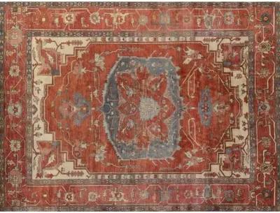 Antique Weave Serapi hand-knotted Rug - Rust/Ivory - Exquisite Rugs - Red - Red