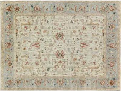 Antique Weave Serapi hand-knotted Rug - Ivory/Blue - Exquisite Rugs - Ivory