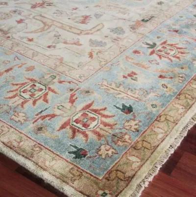 Antique Weave Serapi hand-knotted Rug - Ivory/Blue - Exquisite Rugs - Ivory