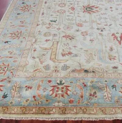 Antique Weave Serapi hand-knotted Rug - Ivory/Blue - Exquisite Rugs - Ivory