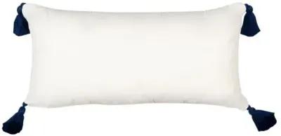 Nora 12"x23" Outdoor Lumbar Pillow - Blue/White