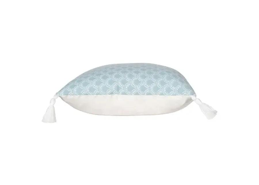 Scallop Outdoor Pillow - Aqua