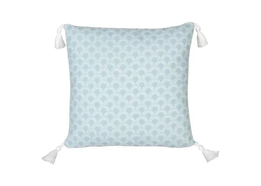 Scallop Outdoor Pillow - Aqua