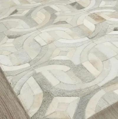 Natural Hide Cowhide hand-tufted Rug - Silver/Pearl - Exquisite Rugs - Handcrafted - Silver