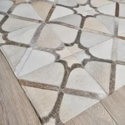 Natural Hide Cowhide hand-tufted Rug - Cream/Gray - Exquisite Rugs - Handcrafted - Beige - Beige