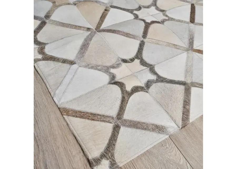 Natural Hide Cowhide hand-tufted Rug - Cream/Gray - Exquisite Rugs - Handcrafted - Beige - Beige