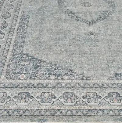 Heritage hand-broadloomed Rug - Light Blue/Rust - Exquisite Rugs - Blue