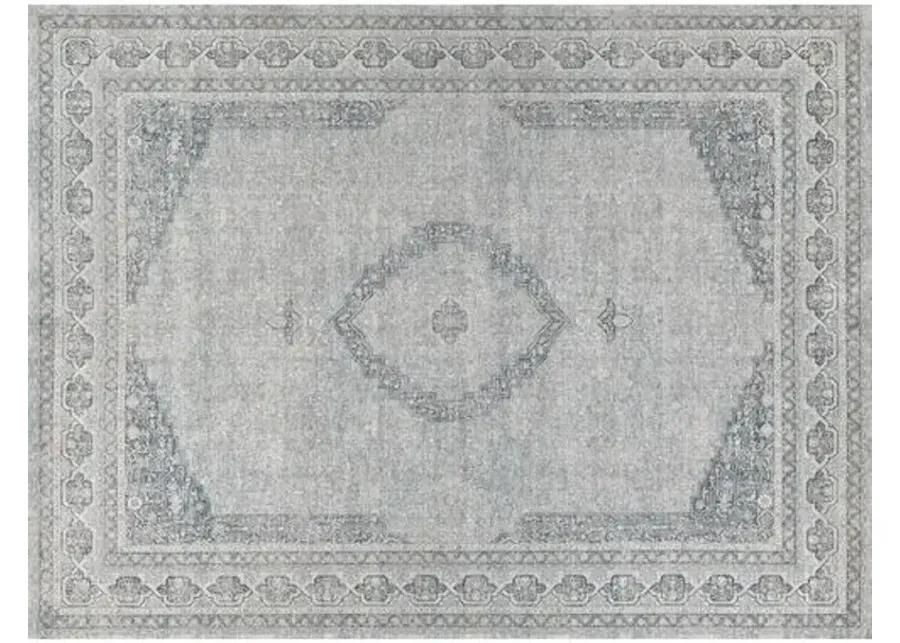 Heritage hand-broadloomed Rug - Light Blue/Rust - Exquisite Rugs - Blue