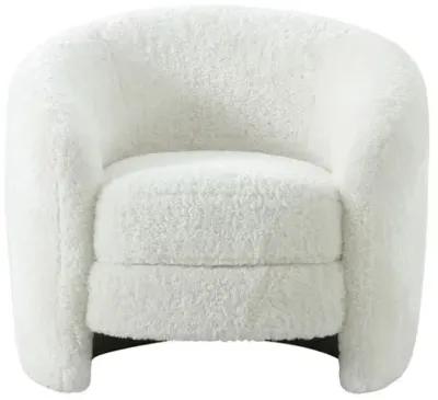 Sabrina Shearling Armchair - White - Handcrafted