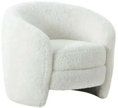 Sabrina Shearling Armchair - White - Handcrafted