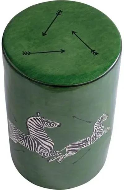 Zebra Scalamandre Garden Stool - Green - Port 68