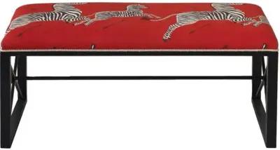 Medallion Zebra Scalamandr Double Bench - Red/Black - Port 68