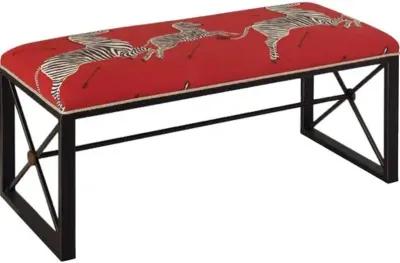 Medallion Zebra Scalamandr Double Bench - Red/Black - Port 68