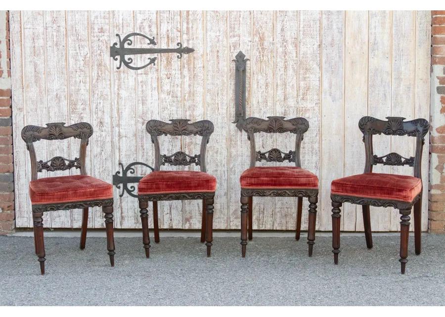 Set of Four - Rosewood Anglo-Indian Chair - de-cor - Brown