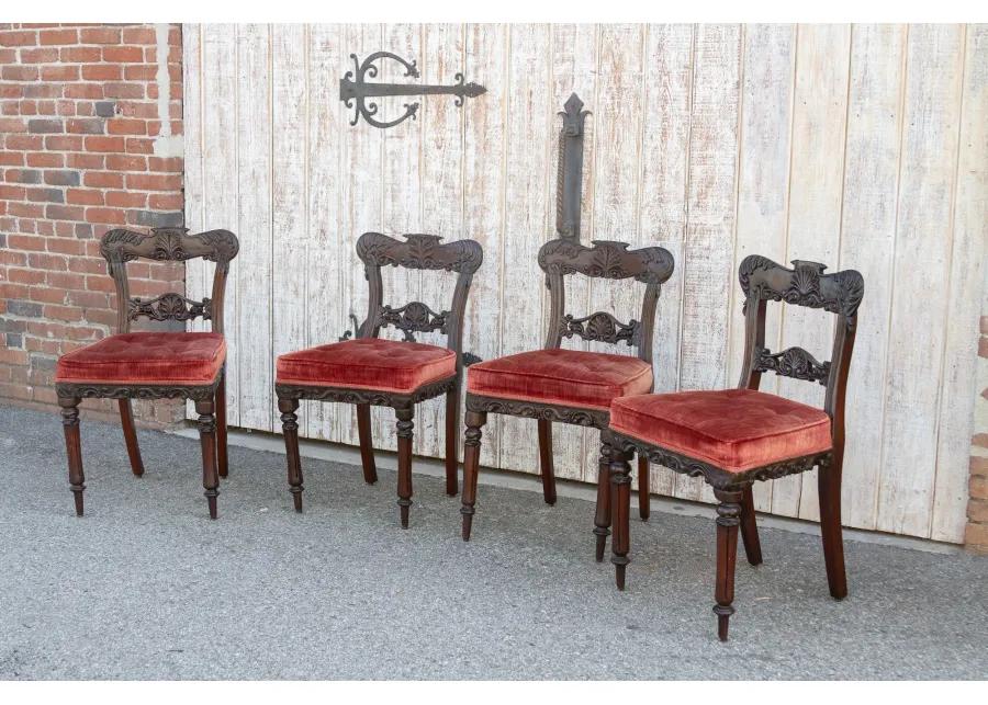 Set of Four - Rosewood Anglo-Indian Chair - de-cor - Brown