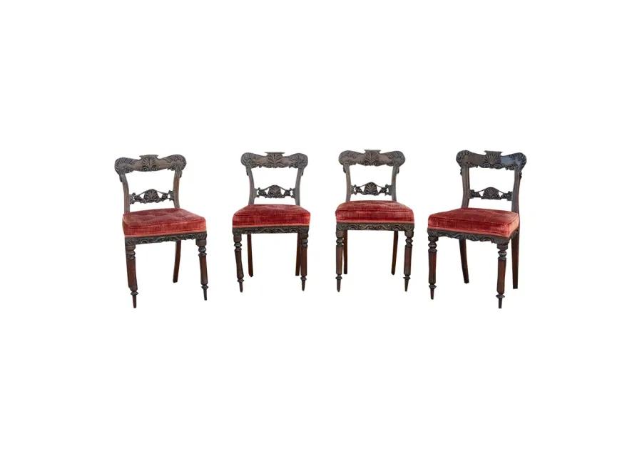 Set of Four - Rosewood Anglo-Indian Chair - de-cor - Brown