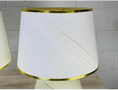 Cream & Gold Round Table Lamps - Set of 2 - 2-b-Modern