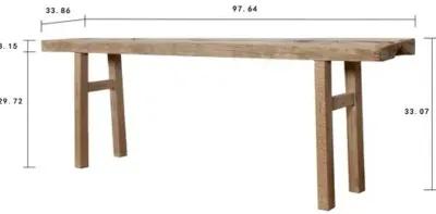 Lorelle 91" Console Table - Weathered Natural - Handcrafted - Brown