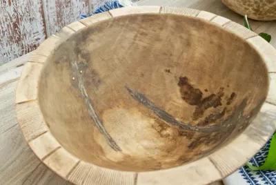 Primitive Bleached African Fruit Bowl - de-cor - Brown