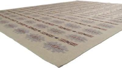 Swedish Inspired Kilim Rug - 10'00 x 13'5 - Esmaili Rugs & Antiques - Beige - Beige