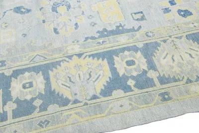 Gray Modern Turkish Floral Wool Rug - Apadana - Gray