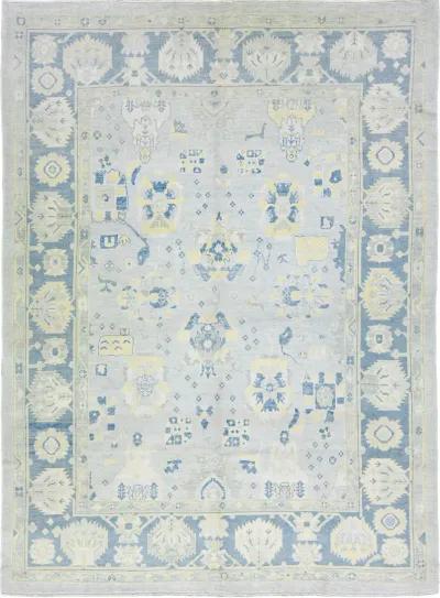 Gray Modern Turkish Floral Wool Rug - Apadana - Gray