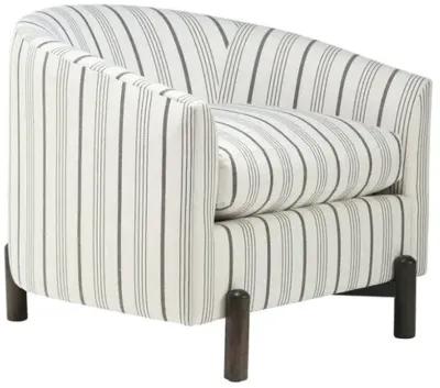 Nelson Accent Chair - White/Charcoal Stripe - Kim Salmela, Comfortable, Durable, Cushioned