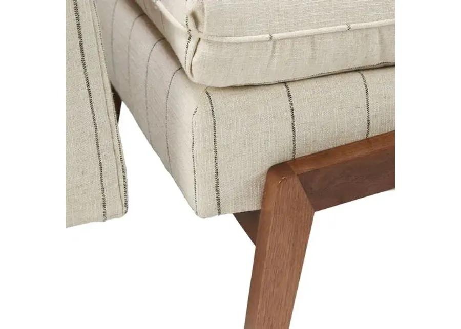 Grace Chair and Footstool - Beige Stripe - Kim Salmela