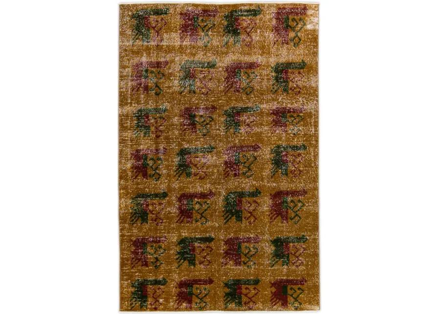 Turkish Golden Tan Wool Rug - Apadana - Gold