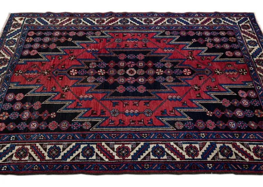 Persian Beige Geometric Wool Rug - Apadana - Beige