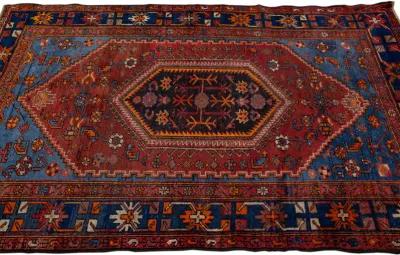 Persian Red Geometric Wool Rug - Apadana - Red