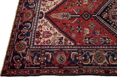 Vintage Persian Red Medallion Wool Rug - Apadana - Red