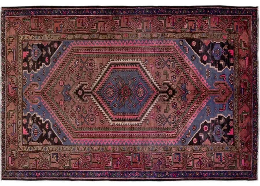 Vintage Persian Red Geometric Wool Rug - Apadana - Red