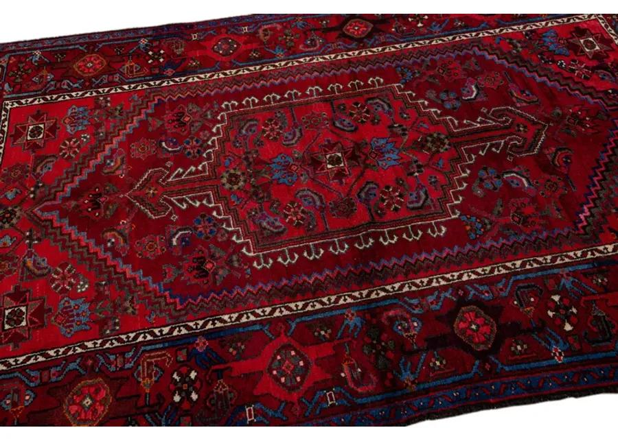 Persian Red Geometric Wool Rug - Apadana - Red