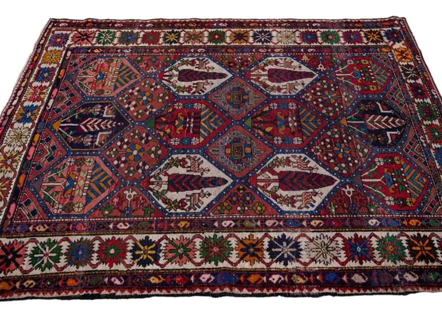 Persian Red Geometric Wool Rug - Apadana - Red