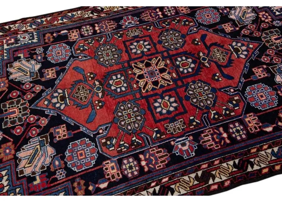 Persian Navy Blue Wool Rug - Apadana - Blue