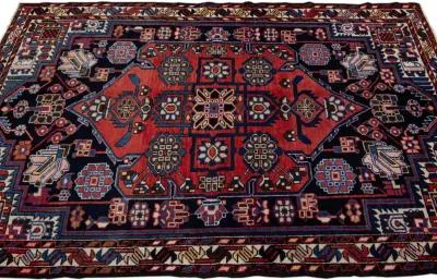 Persian Navy Blue Wool Rug - Apadana - Blue