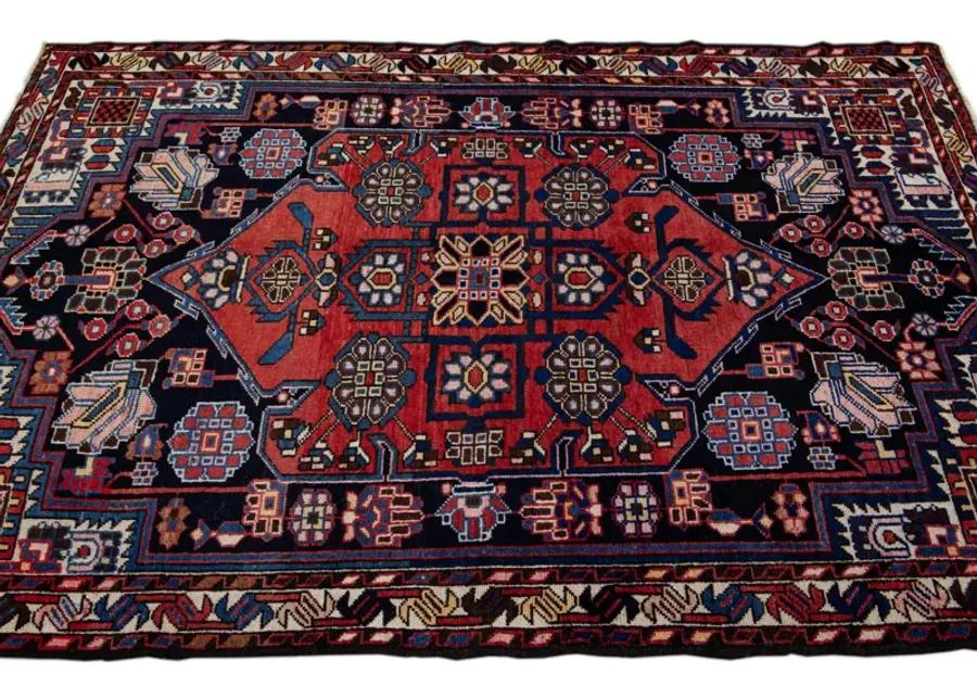 Persian Navy Blue Wool Rug - Apadana - Blue