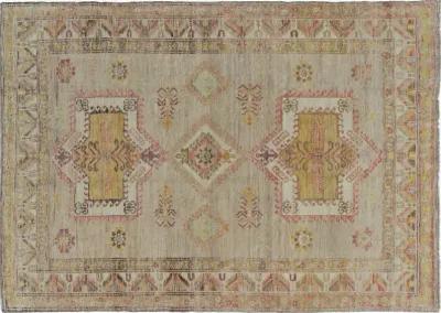 Turkish Oushak Rug 5'3 X 7'4 - Beige - Beige