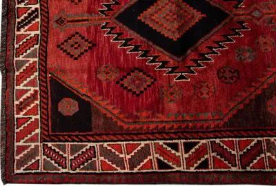 Persian Red Geometric Wool Rug - Apadana - Red