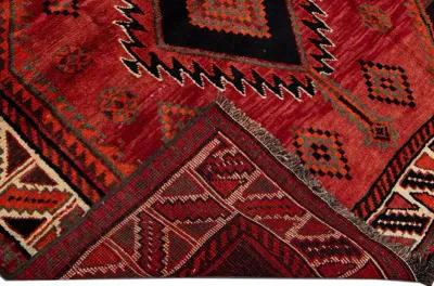 Persian Red Geometric Wool Rug - Apadana - Red