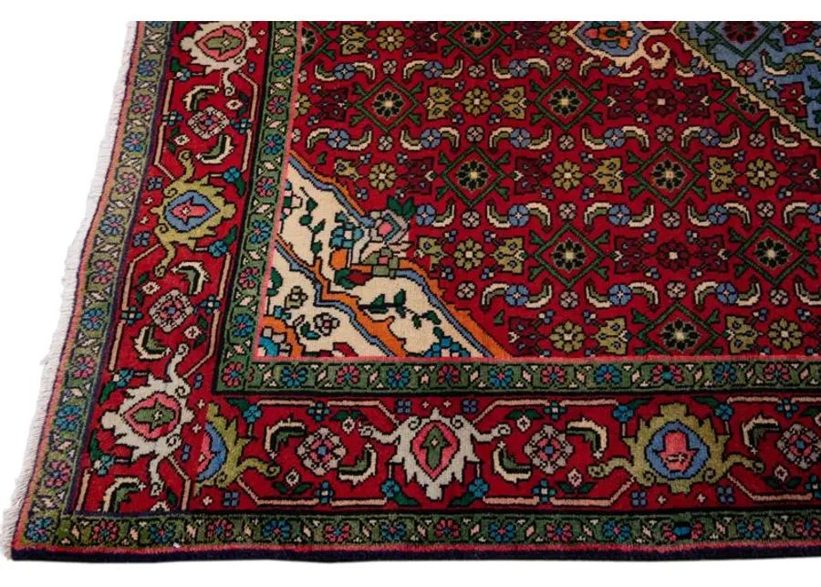 Vintage Persian Red Medallion Wool Rug - Apadana - Red