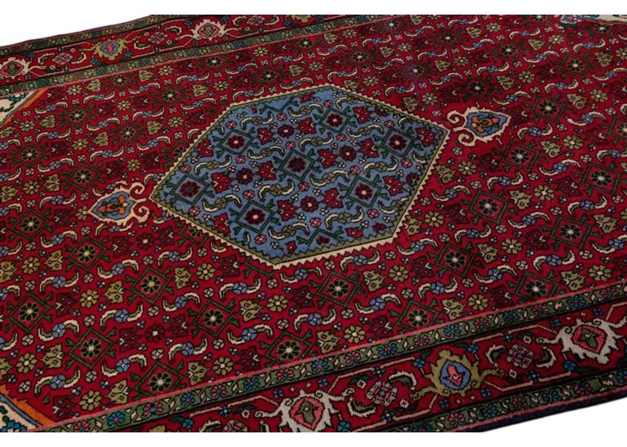 Vintage Persian Red Medallion Wool Rug - Apadana - Red