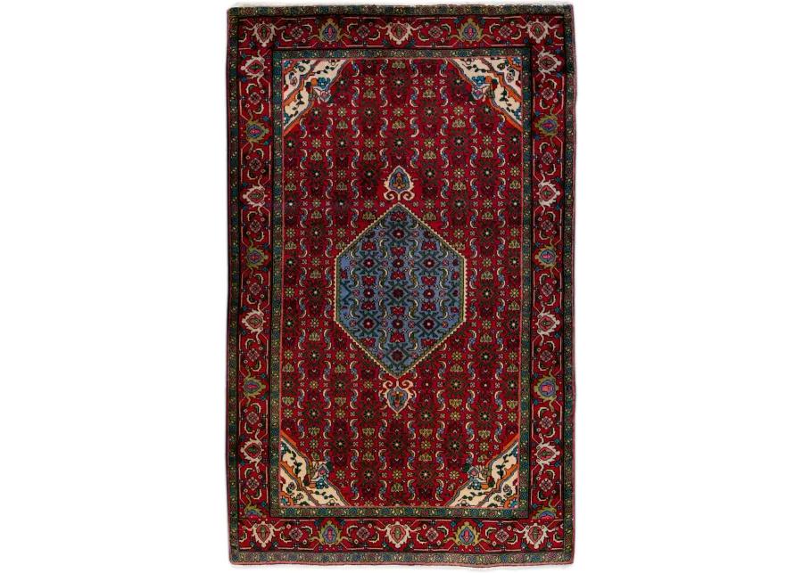 Vintage Persian Red Medallion Wool Rug - Apadana - Red