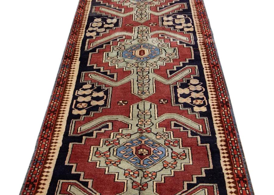 Persian Red Wool Runner Rug - Apadana - Red