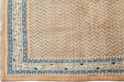 Persian Tan Geometric Wool Rug - Apadana - Beige - Beige