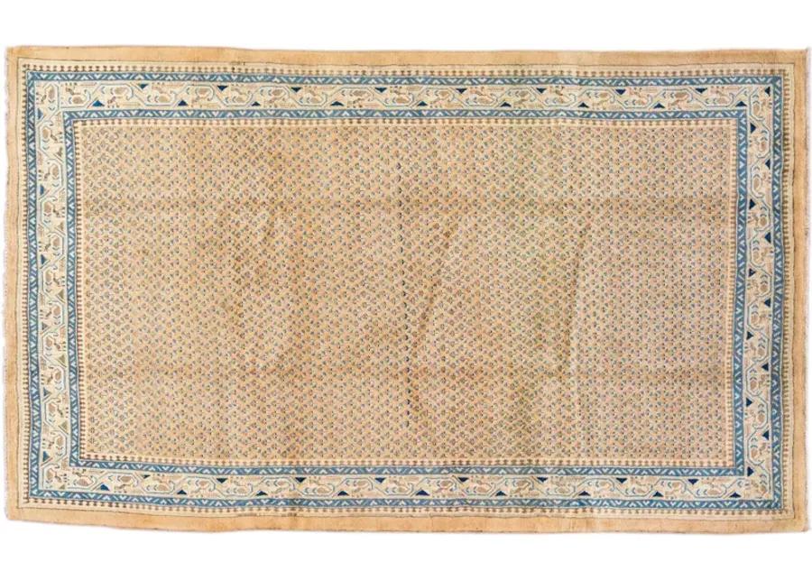 Persian Tan Geometric Wool Rug - Apadana - Beige - Beige