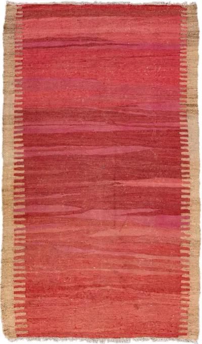 Vintage Kilim Red Wool Runner Rug - Apadana - Red