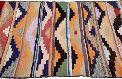 Vintage Kilim Beige Wool Runner Rug - Apadana - Beige